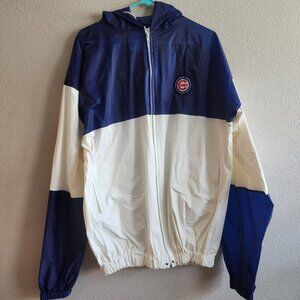 Vtg 1991 Chicago Cubs Jacket Mens XL Blue White MLB Baseball Rain Windbreaker